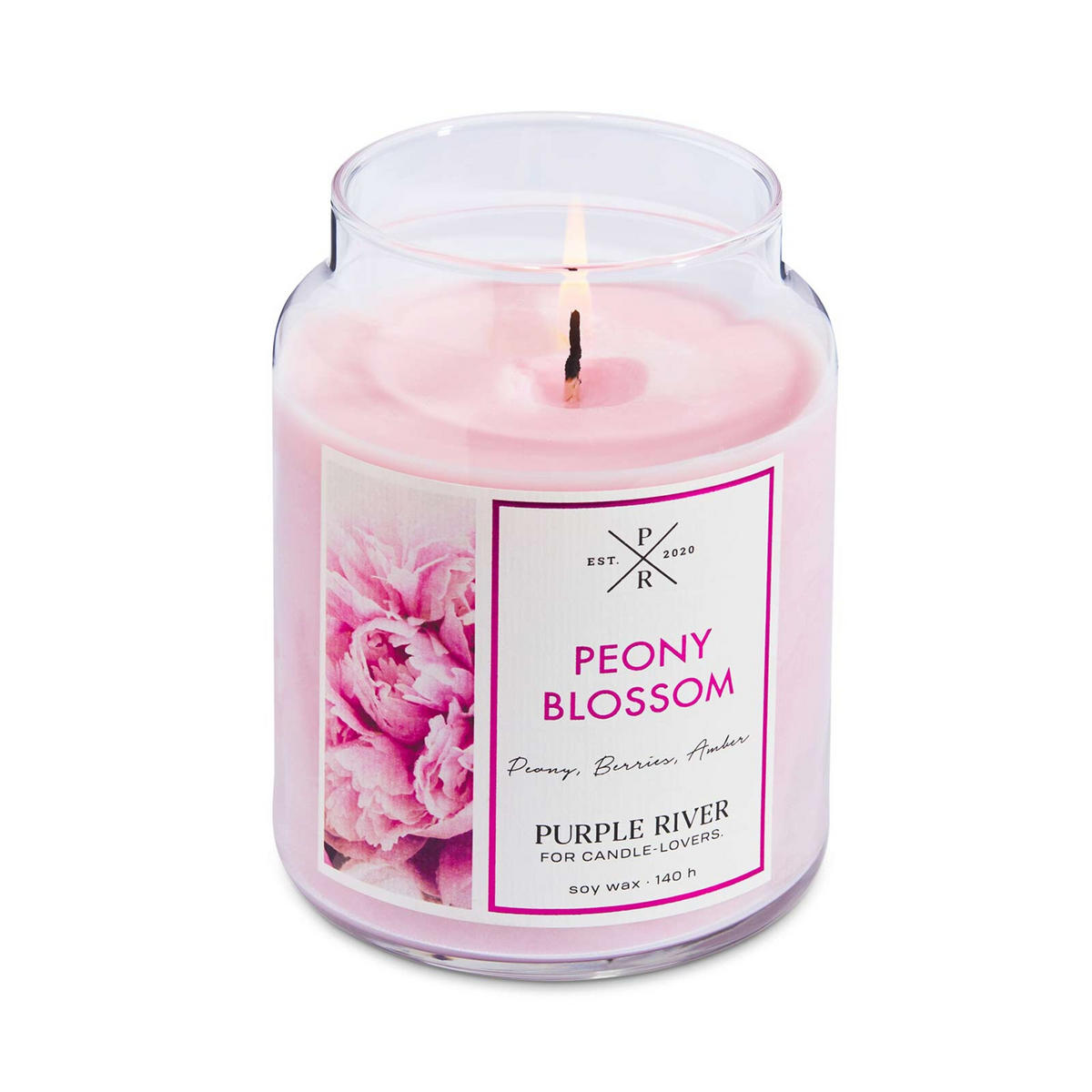 DUFTKERZE Purple River - Pink, Naturmaterialien/Glas (18cm)