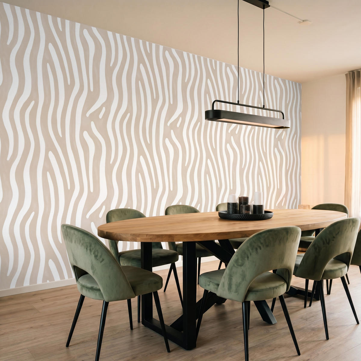 TAPETE - Abstrakt - Zebra - Beige - 400x220 cm - Beige, Papier (400/220cm) - OnlyWow