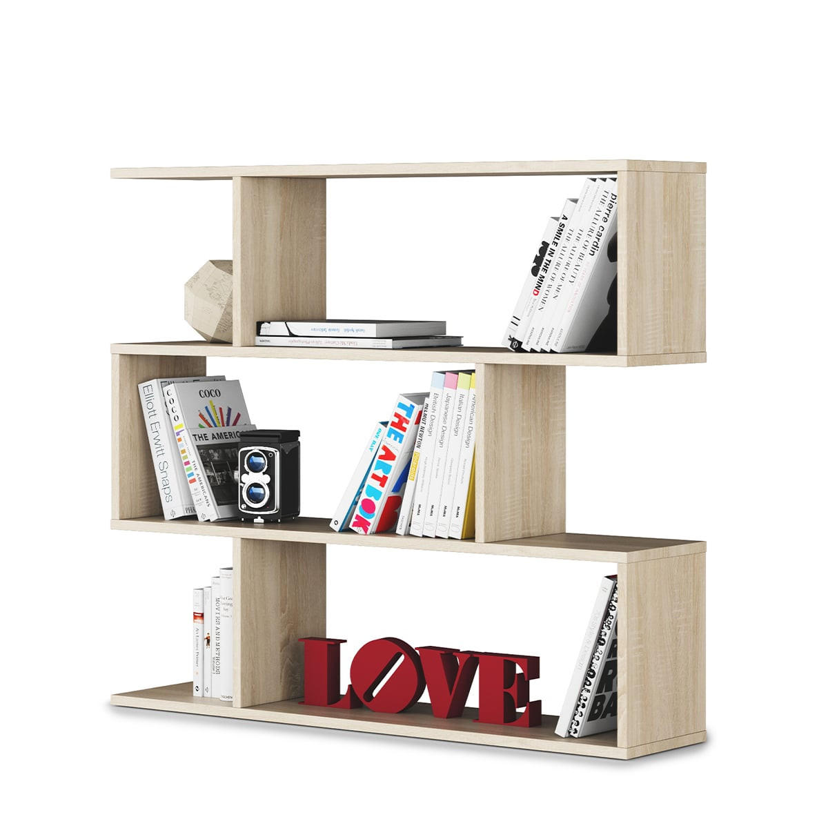 REGAL mit 3 Ebenen L110 cm - Athena - Eiche Artisan, Holzwerkstoff (24/97/110cm) - Calicosy