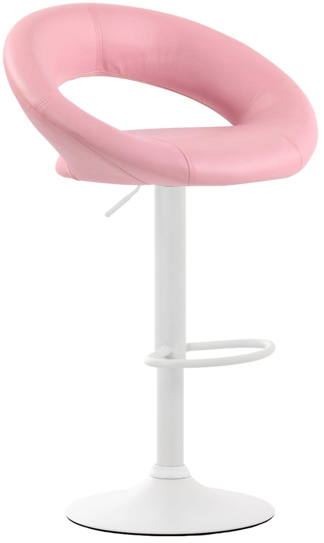 BARHOCKER Olinda Kunstleder 80-101x53x47 cm pink - Pink, Leder (53/80/47cm) - furnicato