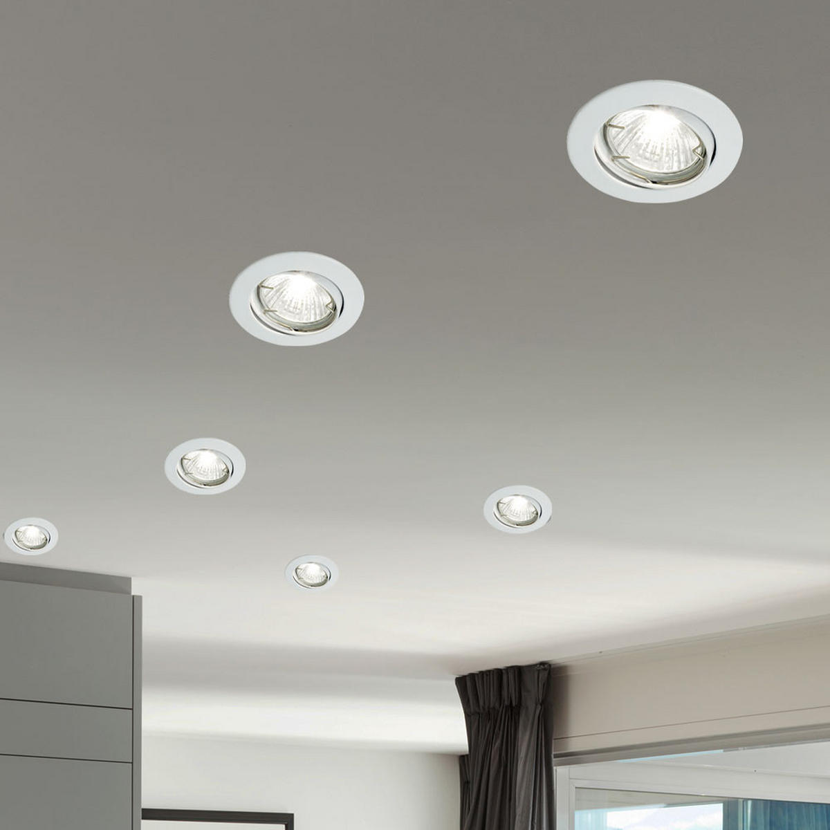 LED EINBAULEUCHTE Metall Silber rund 3er Set - Silberfarben, Metall (8/8/11cm)