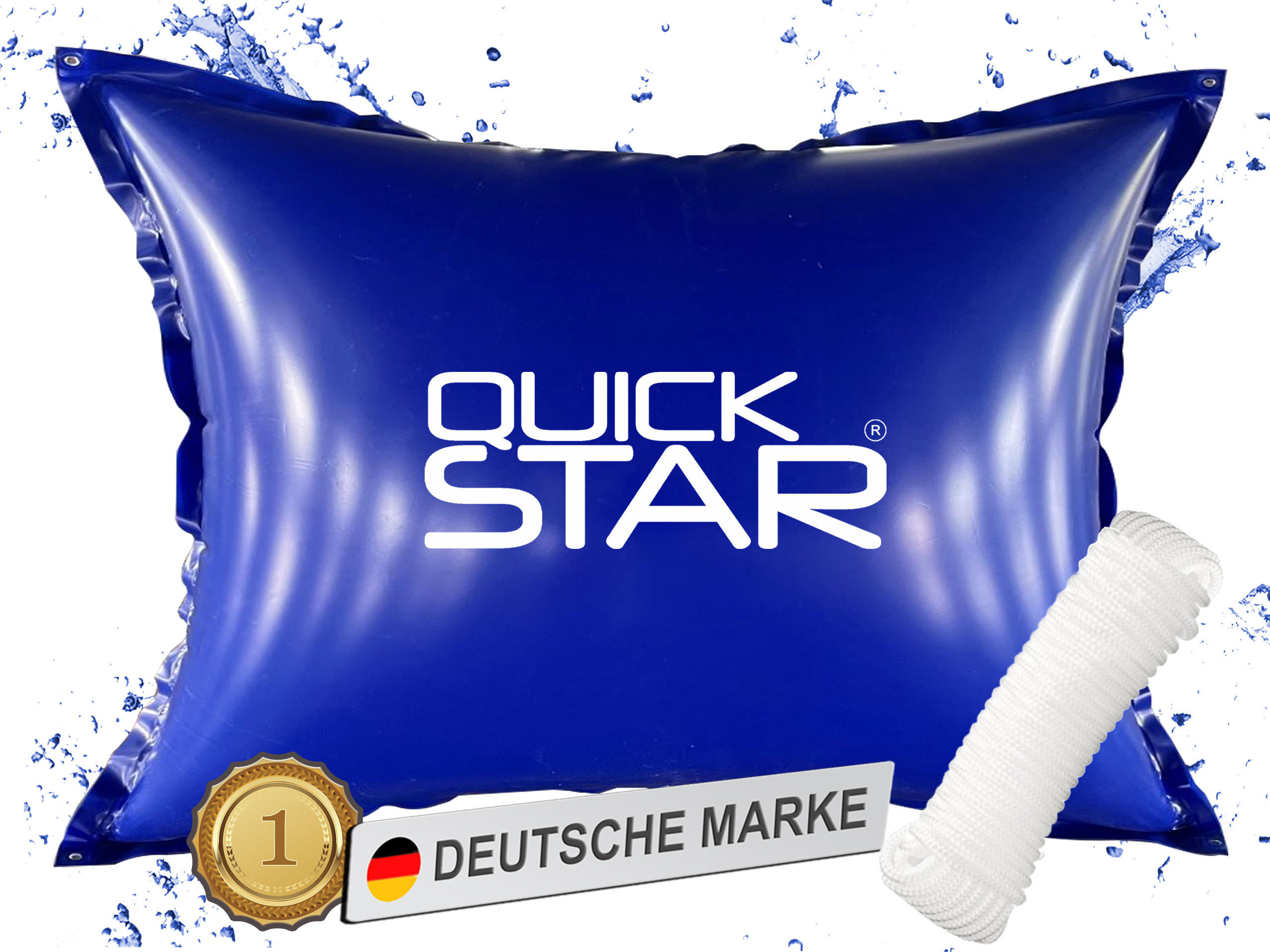 POOLKISSEN Eckig 200x400 cm Blau - Blau, Kunststoff (200/400cm) - QUICK STAR