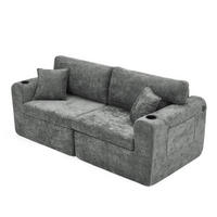 2-SITZER-SOFA DE-34622 mit USB-Ladefunktion Grau - Grau, Textil (100/89/220cm) - ComfortXL
