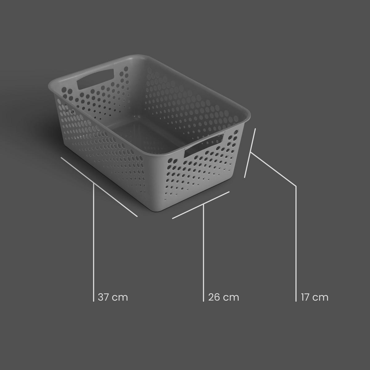 AUFBEWAHRUNGSKORB Anthrazit 37x26x17 cm - 1er Pack - Anthrazit, Kunststoff (26/17/37cm) - ProHome