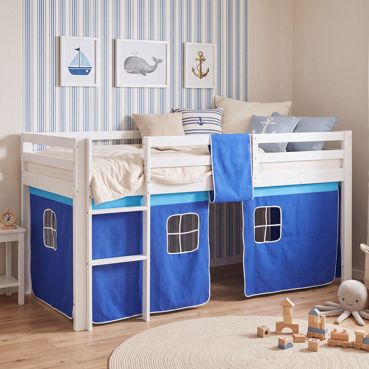 HOCHBETT Lattenrost 90/200 cm Blau - Blau/Weiß, Holz (90/200cm) - Homestyle4u