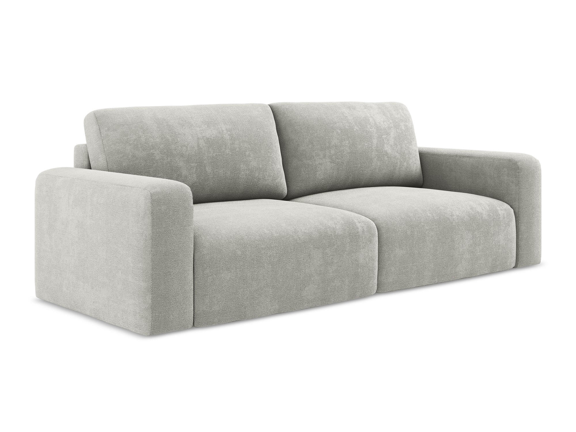 3-SITZER SOFA mit Schlaffunktion Chenille Stoff Grau - Hellgrau/Schwarz, Kunststoff/Textil (244/79/102cm) - Makamii