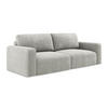 3-SITZER SOFA mit Schlaffunktion Chenille Stoff Grau - Hellgrau/Schwarz, Kunststoff/Textil (244/79/102cm) - Makamii