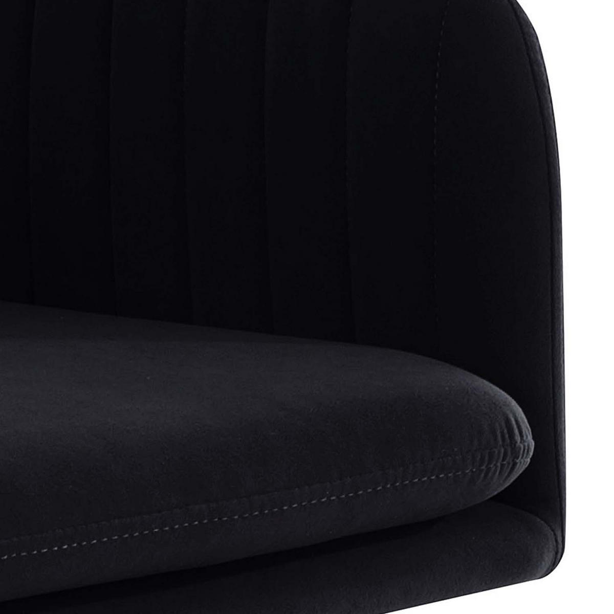 SESSELSTUHL-SET, 2 Stück - Lia - Samtvelour Schwarz - Schwarz, Textil/Metall (56/80/62cm)