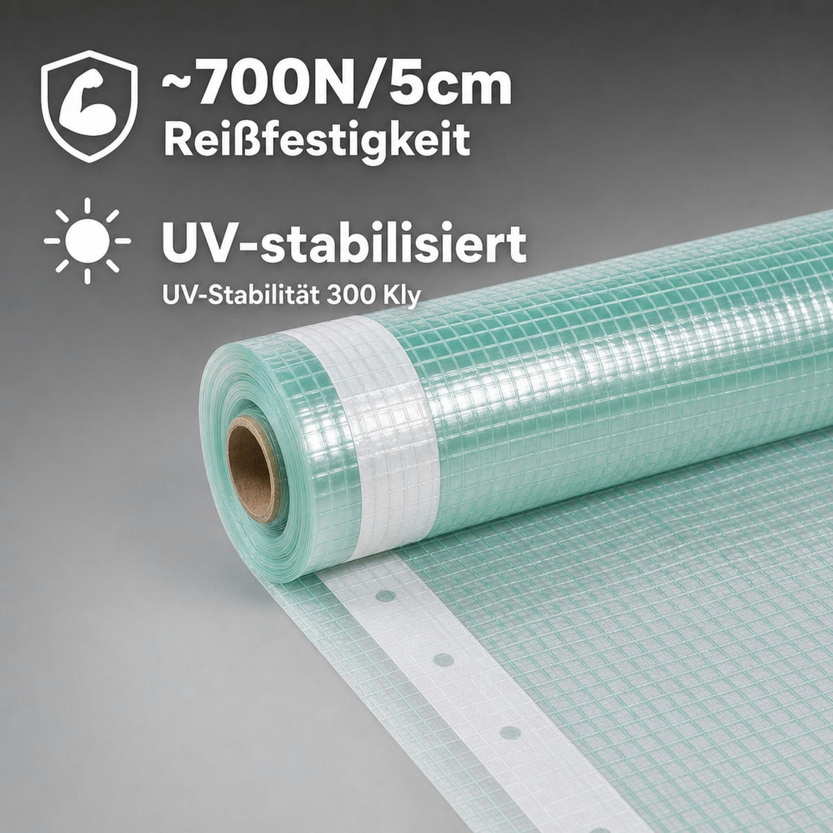 GITTERFOLIE m. Nagelrand 3 Breite x 10 Meter - Transparent, Kunststoff (1000/300/1cm) - BONI-SHOP