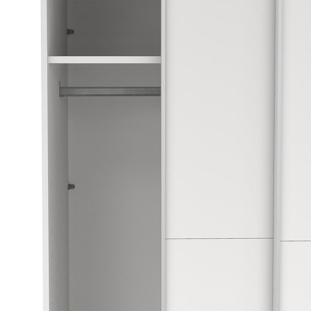 SCHIEBETÜRENSCHRANK, Como, Weiß, Holzwerkstoff, 119 x 67 x 221 cm - Weiß, Holzwerkstoff (119/221/67cm) - ebuy24