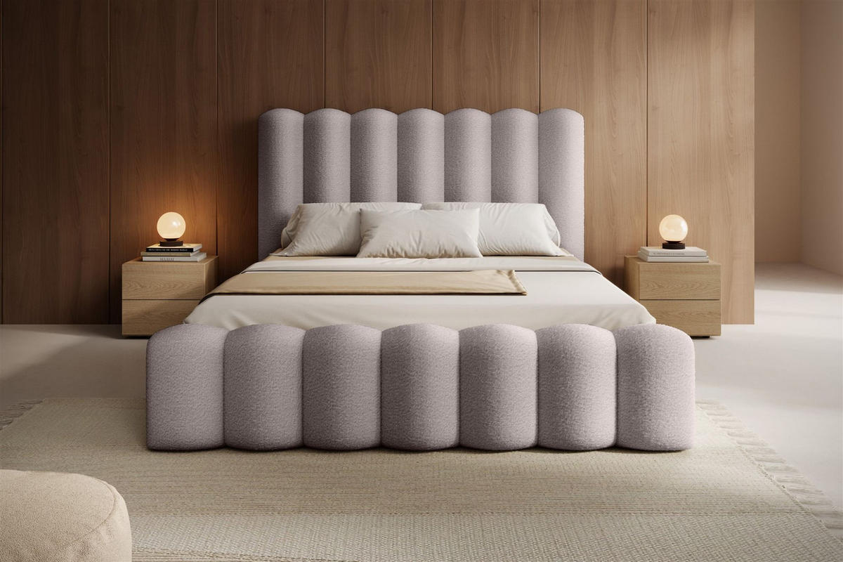 POLSTERBETT Macon Stoff Euphoria - Beige, Holzwerkstoff/Textil (140/200cm) - Fun Möbel