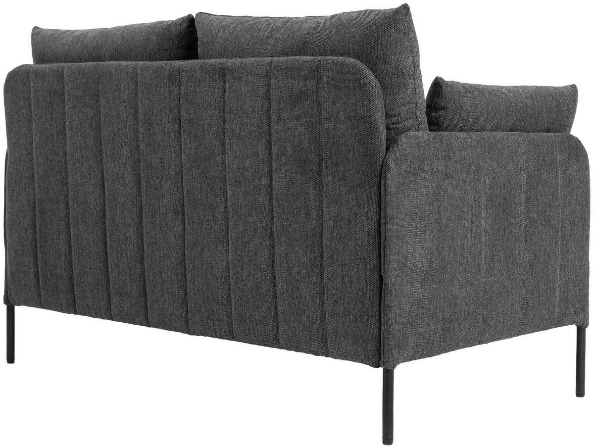 COUCH Bernd 2-Sitzer Stoff 131x79x79cm Stoff Schwarz Sofa - Schwarz, Kunststoff (131/79/79cm) - DELUKE