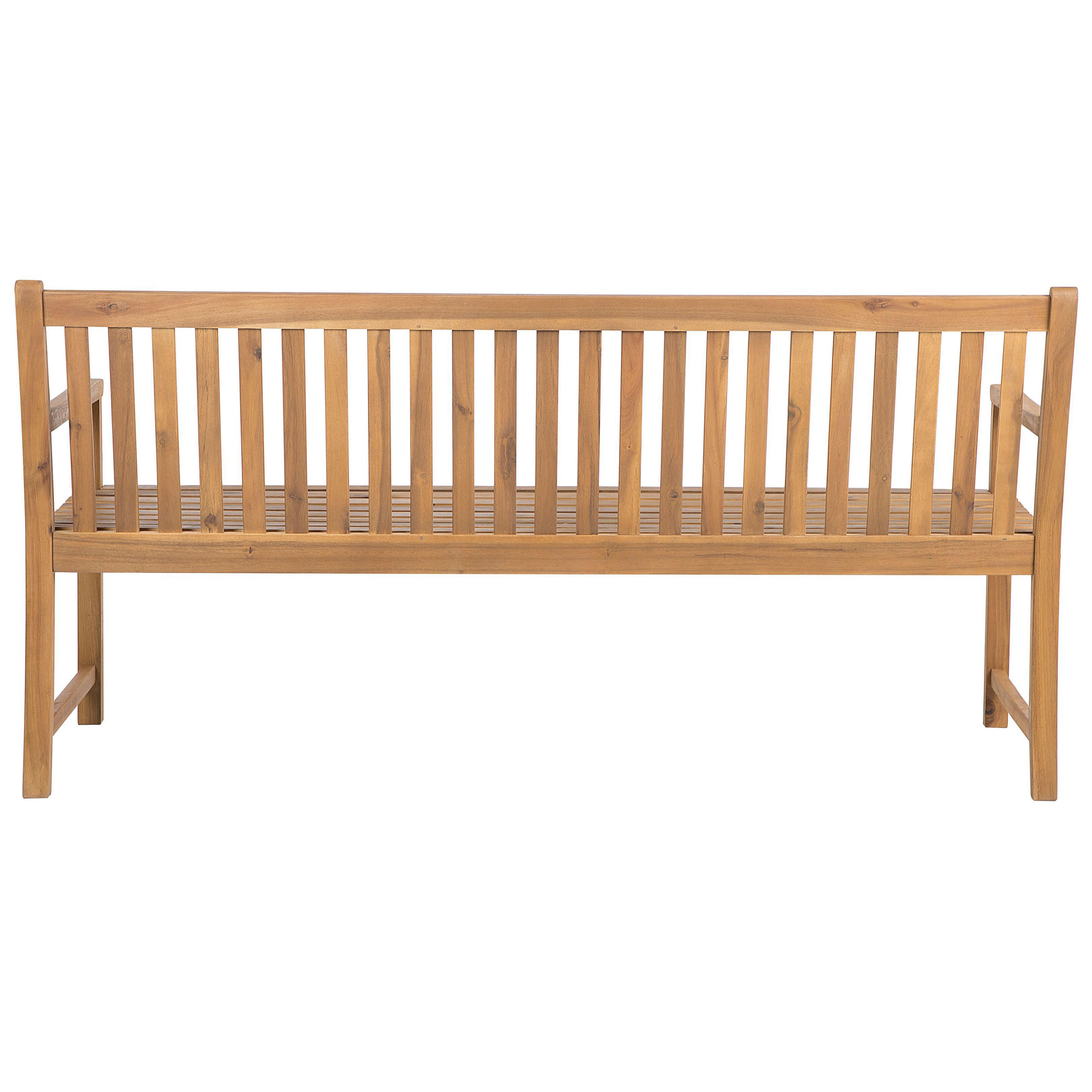 GARTENBANK zertifiziertes Holz hellbraun 180 cm Vivara - Hellbraun, Holz (180/88/67cm) - Beliani