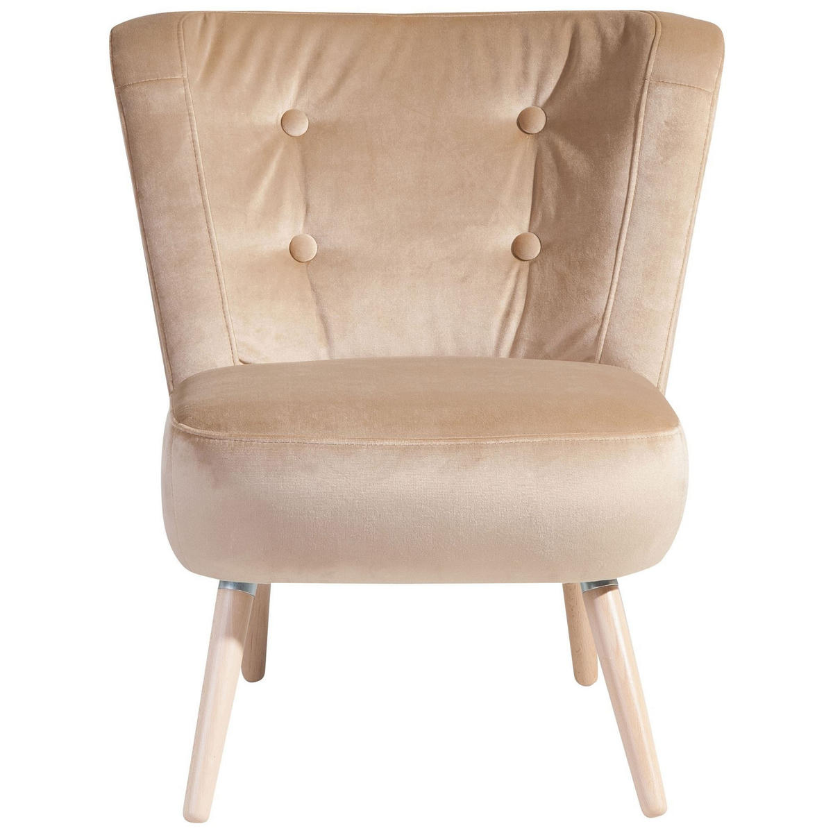 SESSEL Kassi Bezug Samtvelours Buche natur / sand - Sandfarben, Kunststoff (69/80/68cm) - 58aufmkessel