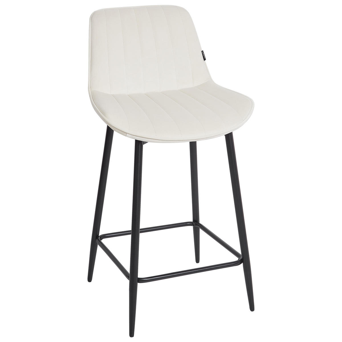 BARSTÜHLEN 2er-Set Hellbeige Dubrovnik - Beige/Schwarz, Textil (49/94/52cm) - Beliani