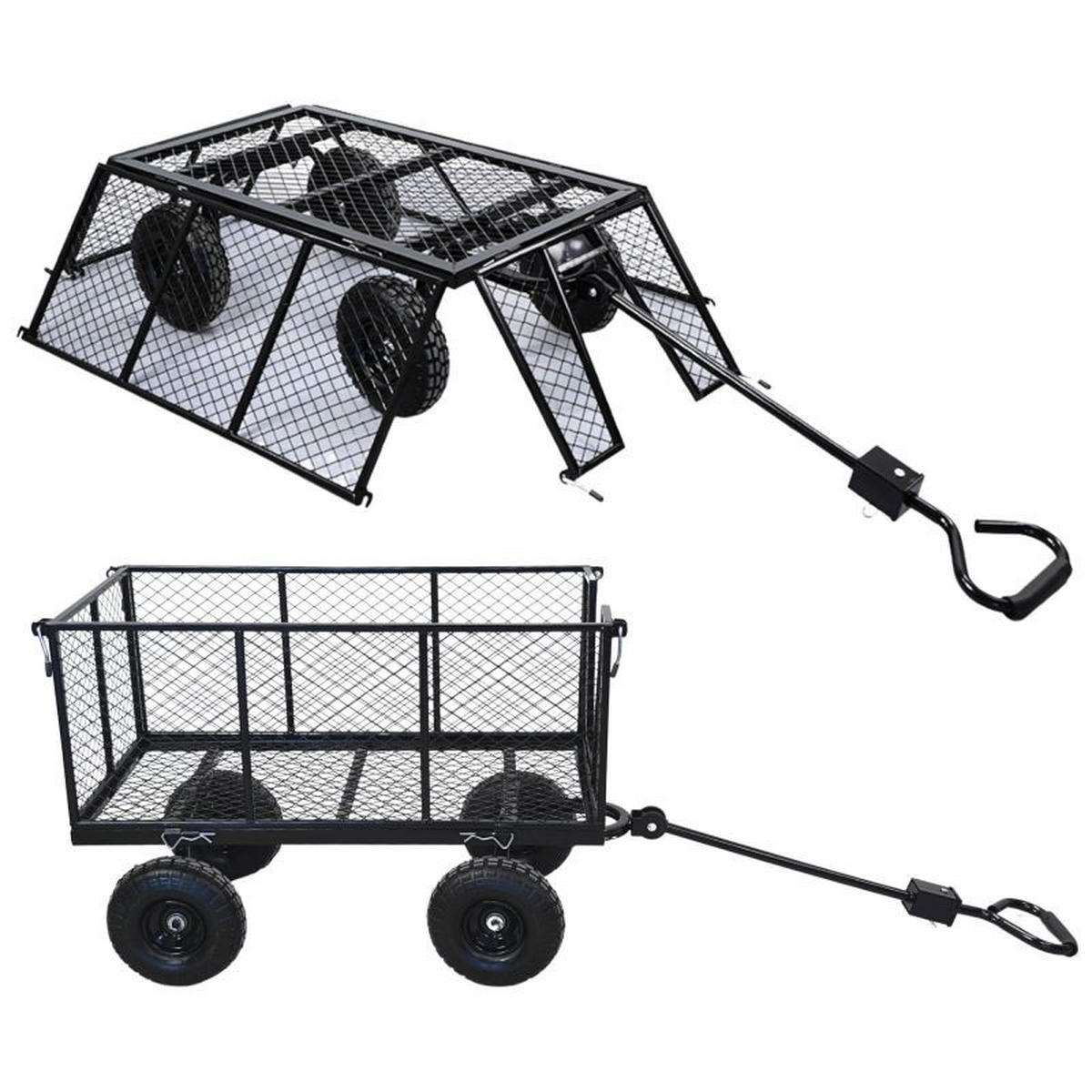 BOLLERWAGEN All Black 205L 96x53x105cm Traglast 550kg Schwarz - Schwarz, Metall (53/96/105cm) - BERLINLODGE