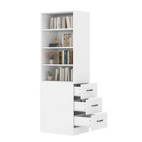 BÜCHERREGAL 180cm schmal Schubladen verstellbar modern - Weiß, Holzwerkstoff (60/180/38cm) - FLIEKS