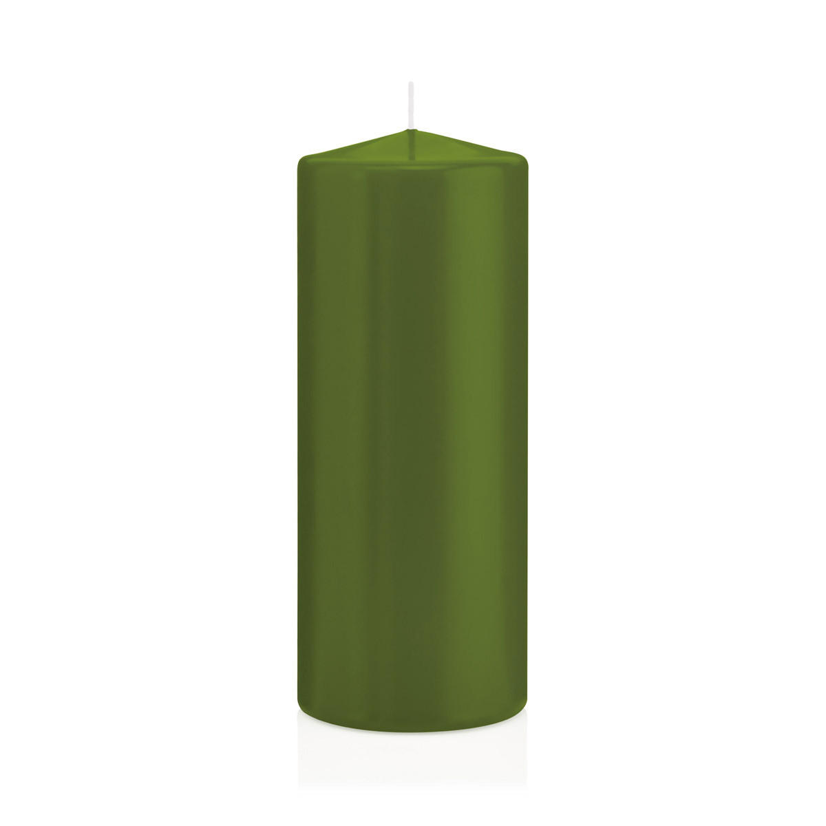STUMPENKERZEN Olive Ø 78 x 200 mm, 8 Stück - Olivgrün, Paraffin (8/20cm) - Wiedemann Kerzen