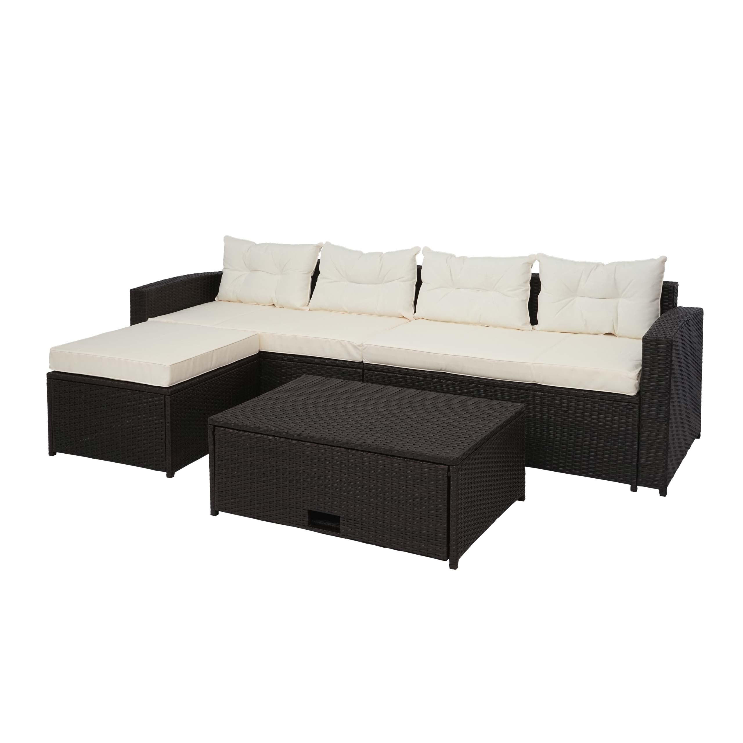 GARTEN-SET Braun Kissen Creme-Beige - Braun, Metall - PROREGAL