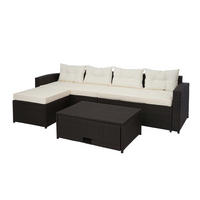 GARTEN-SET Braun Kissen Creme-Beige - Braun, Metall - PROREGAL