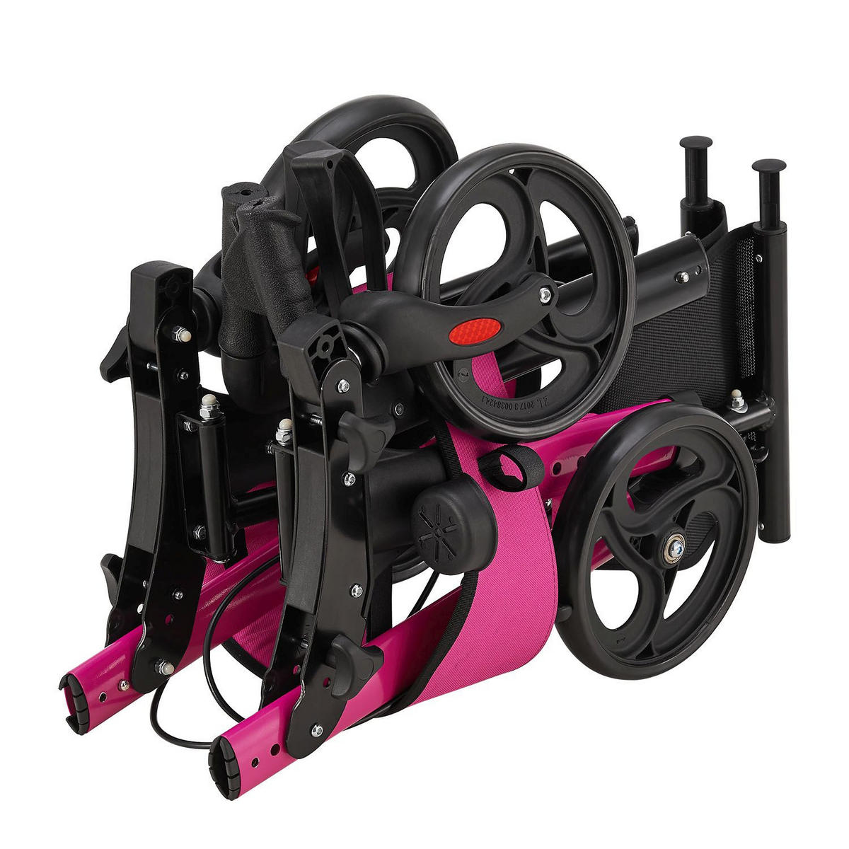 ROLLATOR Vital lila klappbar mit Sitzfläche & Einkaufstasche - Lila, Metall (63/80/68cm) - Juskys