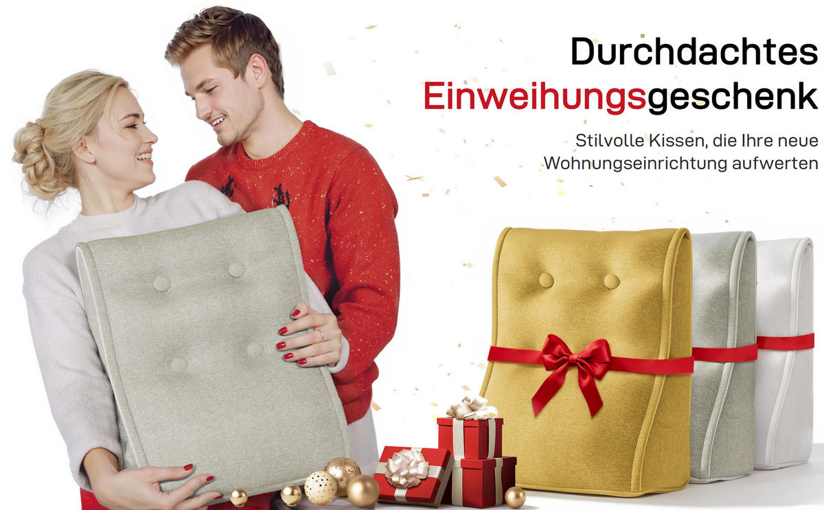RÜCKENKISSEN Kopfteilkissen Polyesterleinen Anthrazitgrau 50/22cm - Anthrazit, Textil (22/50cm) - Vercart