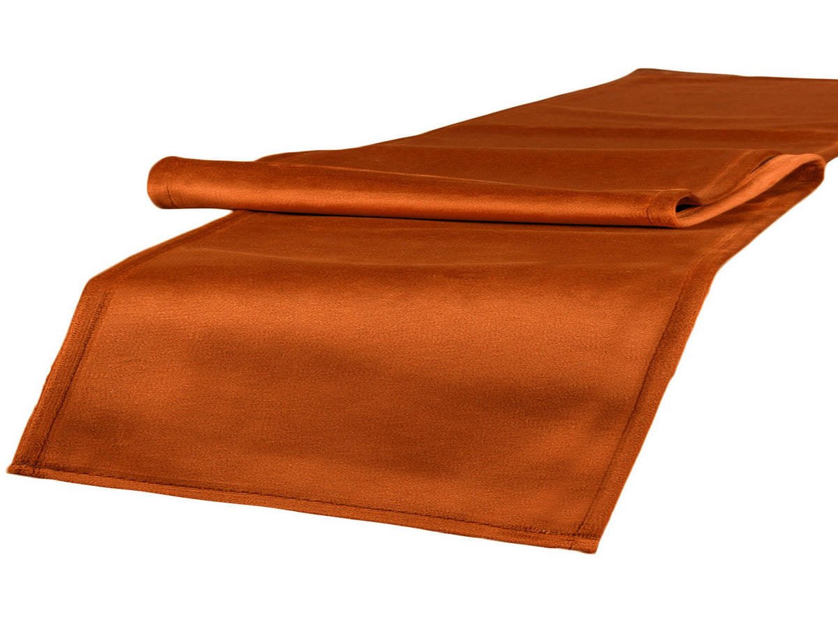 TISCHLÄUFER Samt&Sonders rost-orange 140/40 cm - Dunkelorange, Textil (40/140cm) - beties Heimtextil