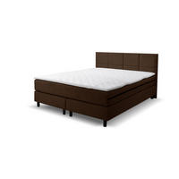 BOXSPRINGBETT Kansas, Polsterbett Maße: 180x200 cm, Farbe: Braun, Velourstoff, Doppelbett mit Bonell-Matratze H3 inkl. Topper - Braun, Holz/Kunststoff (180/200cm) - VENASI MÖBEL