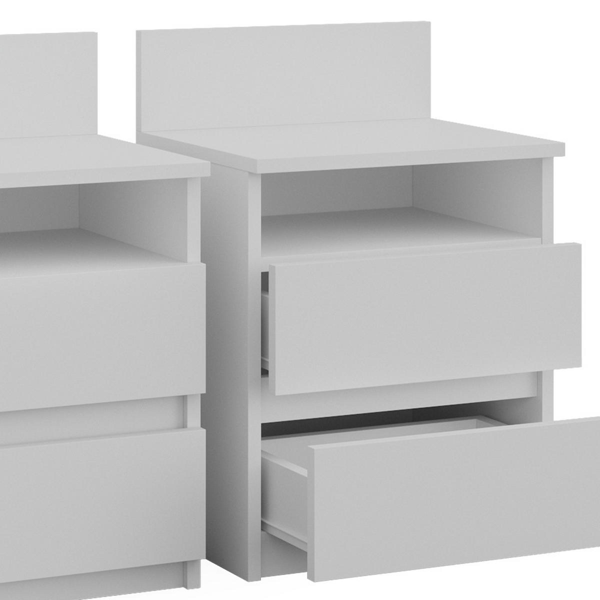 NACHTTISCH Monty Weiß 39.6 x 59.1 cm 2er Set - Weiß, Holzwerkstoff (32.3/59.1/39.6cm) - Vicco