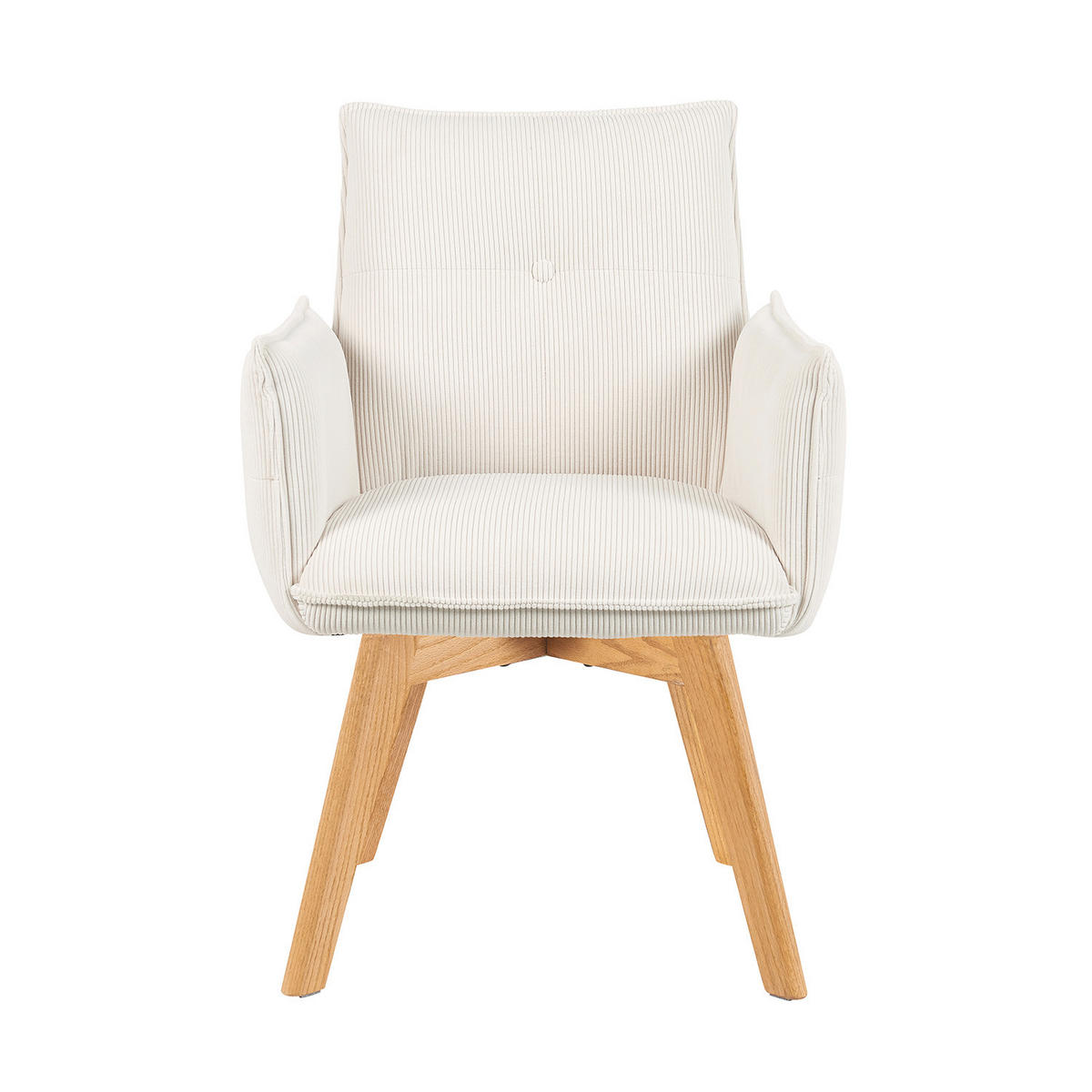 ARMLEHNSTUHL Mika-Tom - Honigeiche/Creme, Eichenholz/Holz (60/88/63cm) - DUBI Möbel