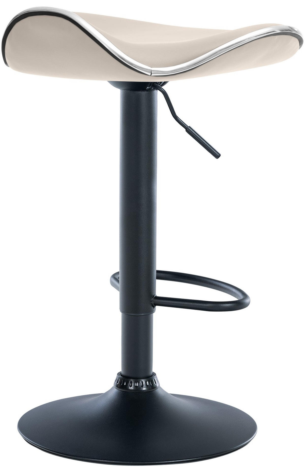 BARHOCKER Lederlook Creme - Creme/Schwarz, Textil/Metall (45/71/45cm) - CLP