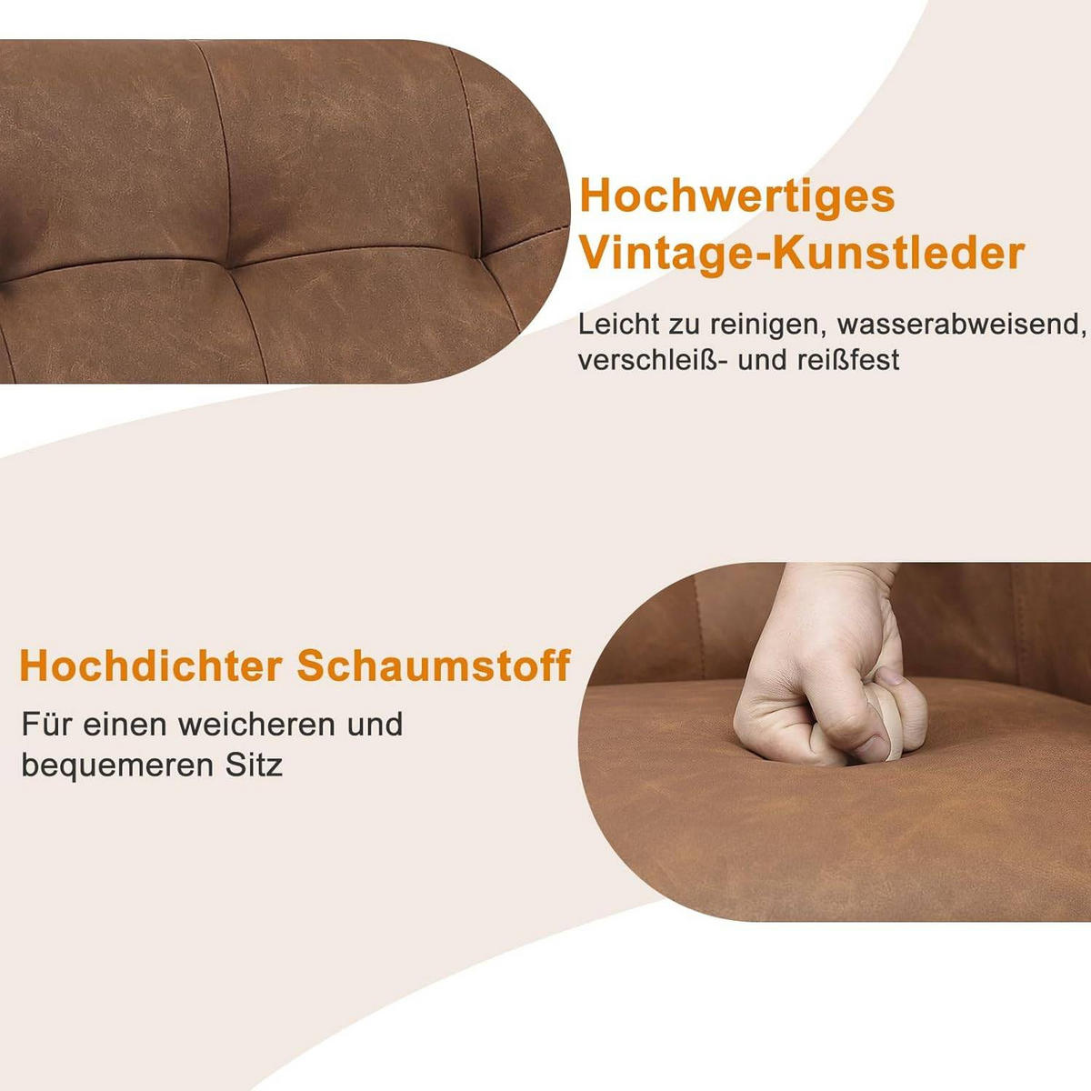 ESSZIMMERSTUHL Kunstlederbezug, Braun - Schwarz/Braun, Kunststoff/Textil (54/80/56cm) - Woltu