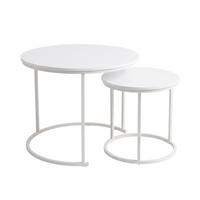 COUCHTISCH 2er-Set rund Weiß - Weiß, Metall (60/60/50cm) - SCENA LIVING