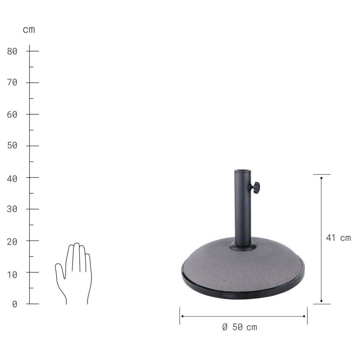 SONNENSCHIRM Siesta - Grau, Textil/Stein (250/250cm) - Butlers