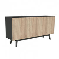 SIDEBOARD HOME mit Türen Schubladen/ Schwarz und Eiche gebleicht - Multicolor, Holzwerkstoff (160/80/42cm) - Weber Industries