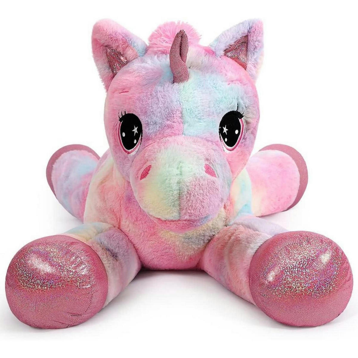 PLÜSCHTIER Einhorn 80 cm, buntes Regenbogen-Kuscheltier - Multicolor, Textil (30/80cm)