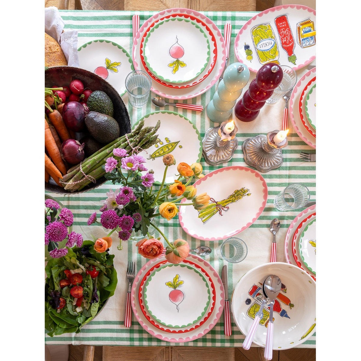 TELLER Food Icons in Bunt - 27cm - Multicolor, Keramik (27/19.4/2.1cm) - Blond Amsterdam