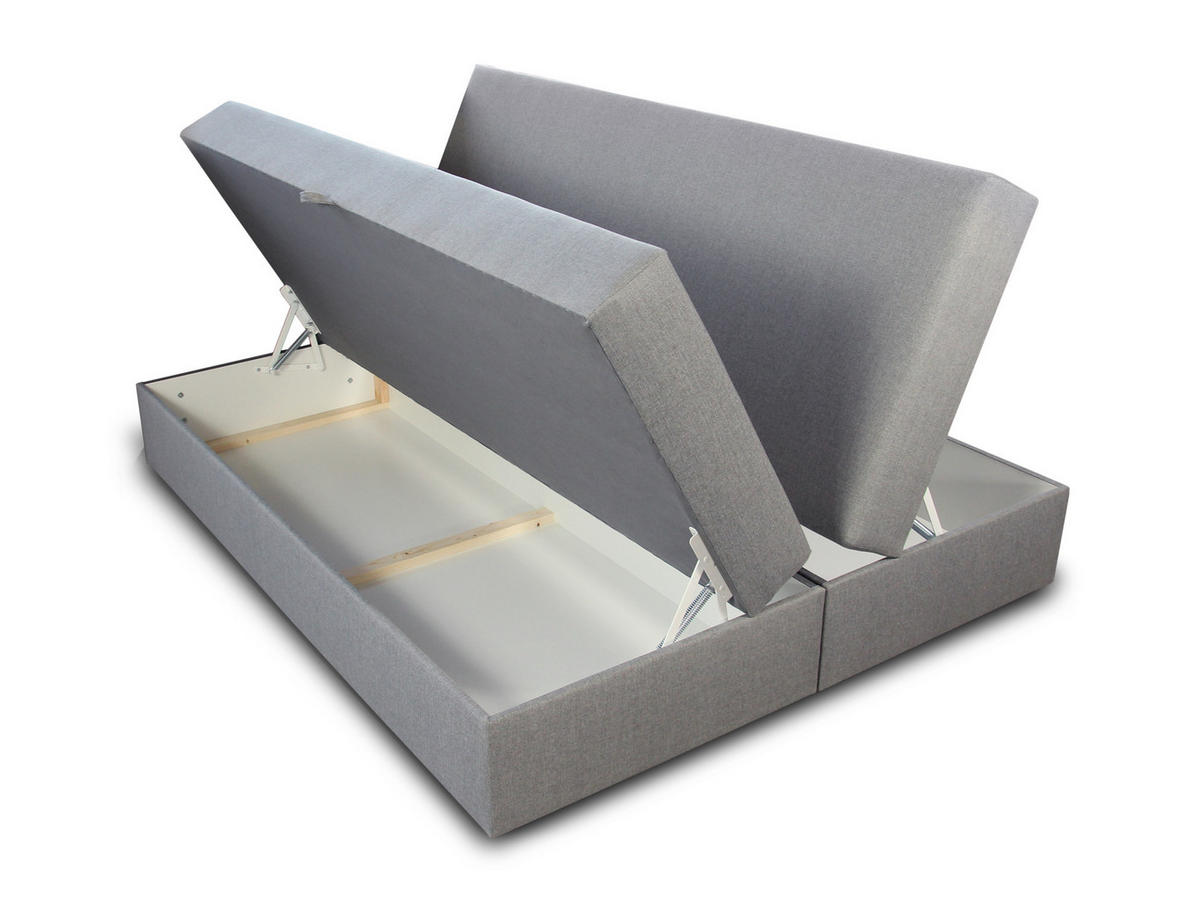 BOXBETT Base - 180x200 - grau (Inari 91, Webstoff) - Schwarz/Grau, Holz/Holzwerkstoff (180/200cm) - Sofnet