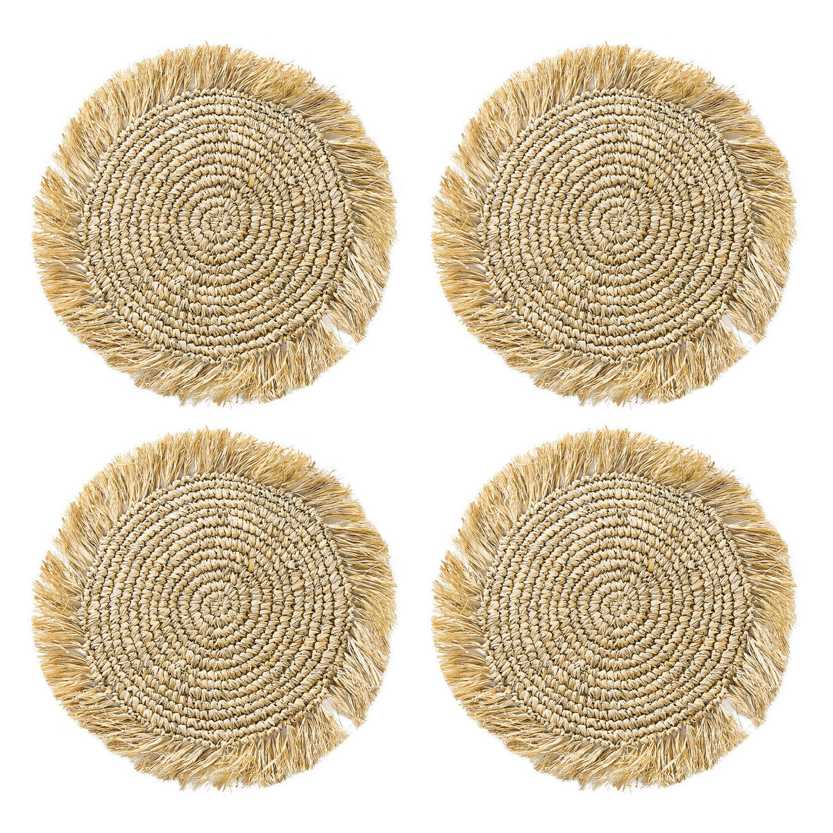 PLATZSET (4er Set) Raffia - Braun, Naturmaterialien (41/41cm) - BUTLERS