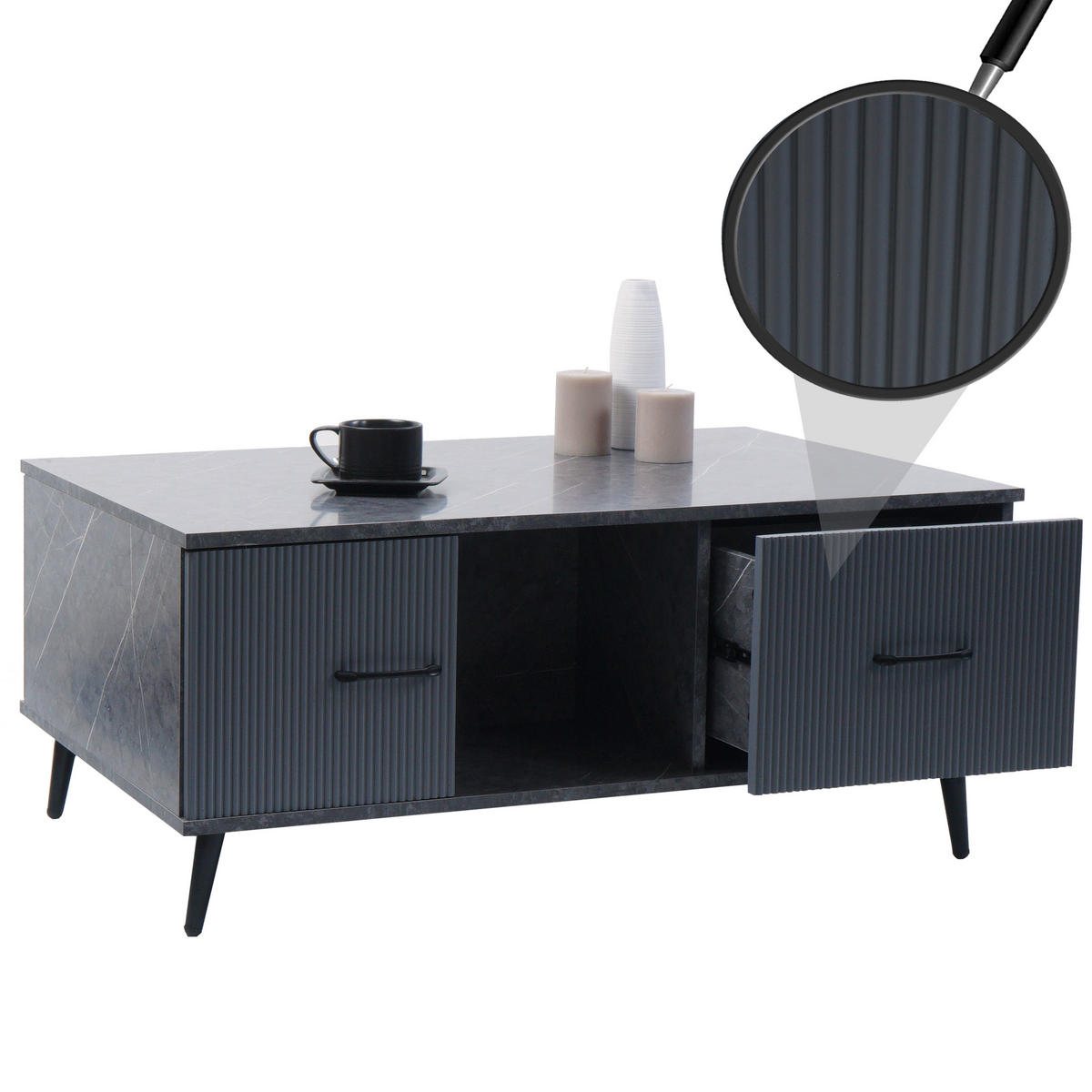 COUCHTISCH eckig Grau - Grau, Holz (60/100/43cm) - MCW