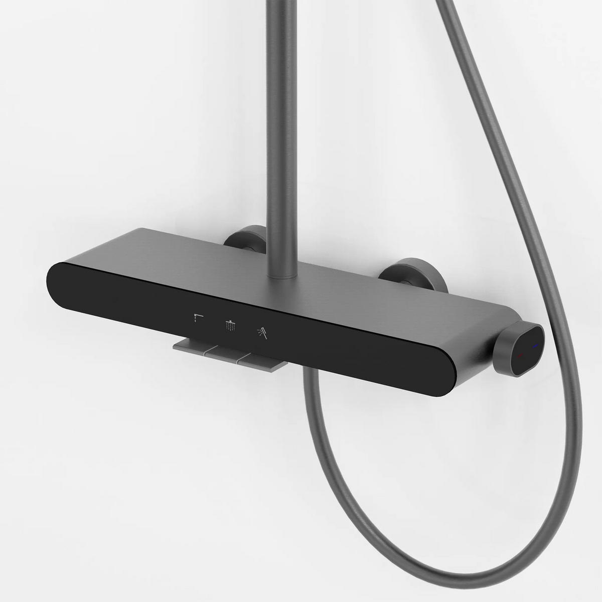 DUSCHGARNITUR Rea Farel Titan - Titanfarben, Metall (15.5/128/40cm) - REA
