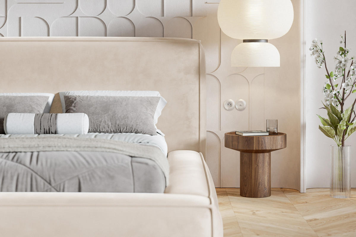 POLSTERBETT 160x200 Karano, Dicker Schaum, Bettkasten, Samt, Beige - Beige, Holz/Textil (160/200cm) - Emporius