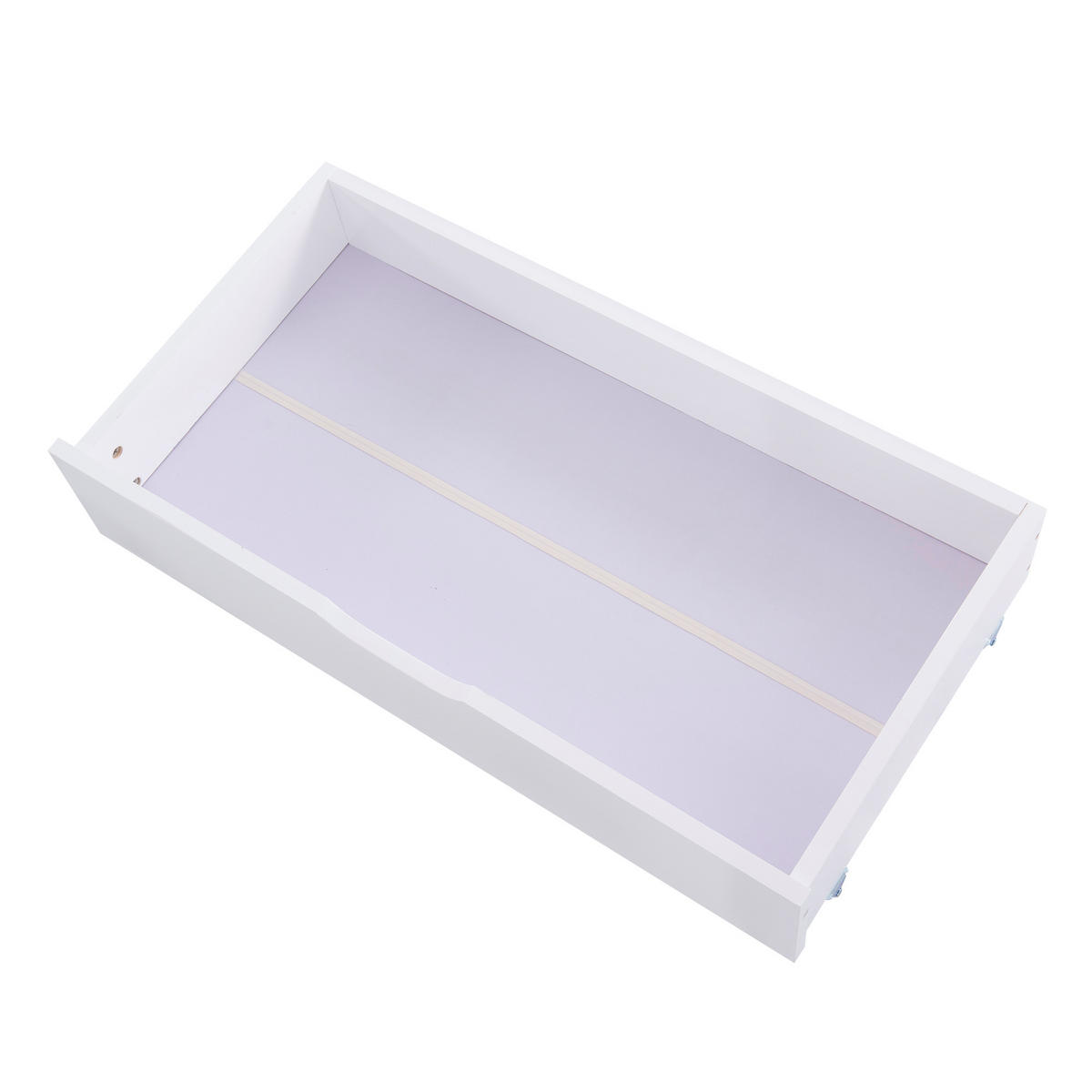 HAUSBETT Kinderbett 90/200 cm mit Tafel und 2 Schubladen aus Massivholz in Weiß - Weiß, Holz (90/200cm) - OKWISH