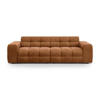 SOFA Kendal aus Samt kamel 4 Sitzplätze - Hellbraun, Textil (255/79/103cm) - Micadoni