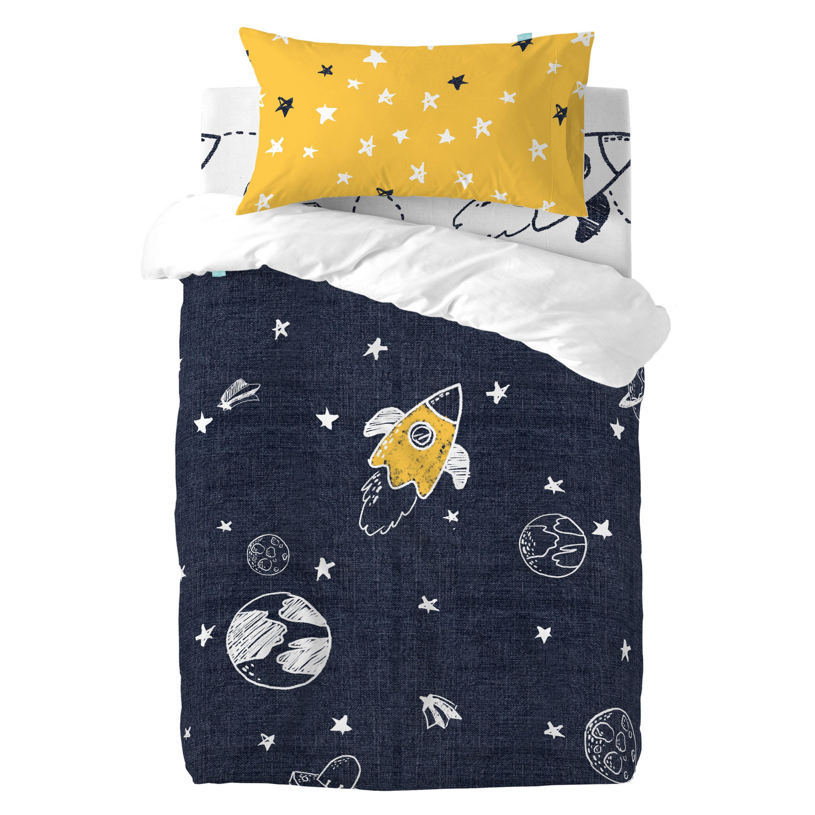 BETTBEZUG 2er-Set teiliges starspace 115x145 cm (kinderbett) mehrfarbig - Multicolor, Textil (115/145cm) - Happy Friday