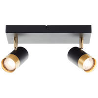 LED SPOT Vigolo Sand Schwarz/matt gold 12,5/33/15 cm - Multicolor, Metall (5cm) - Brilliant