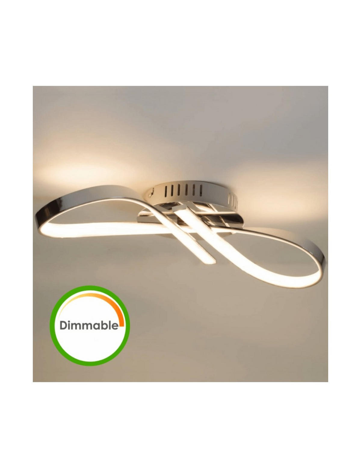 DECKENLEUCHTE Acht, Silber/Chrom, 45cm - Chromfarben, Metall (45/17/13cm) - KOSILUM