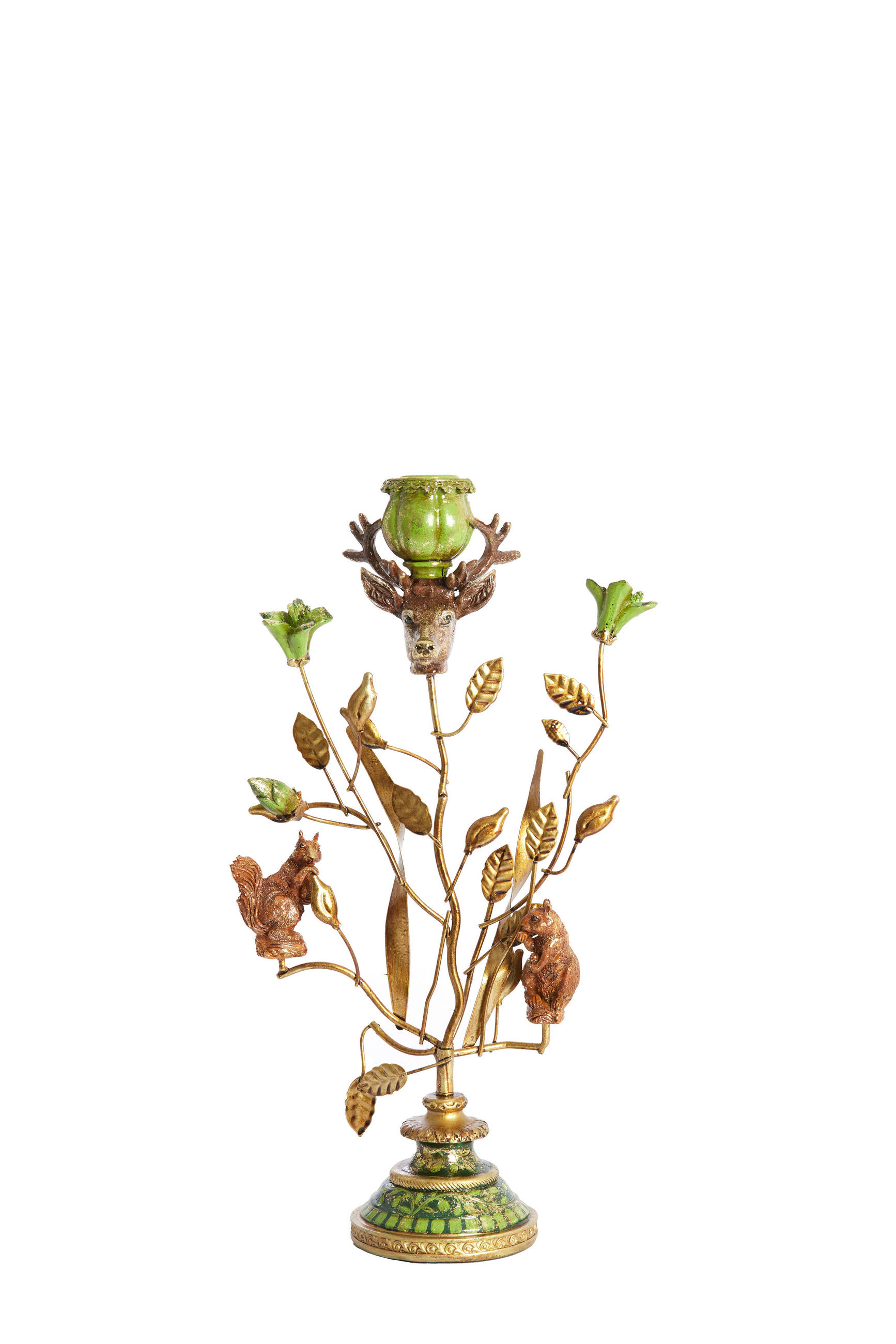 KERZENHALTER Soryn Grün 19/9/35 cm - Grün, Metall (9/35/19cm) - Light & Living