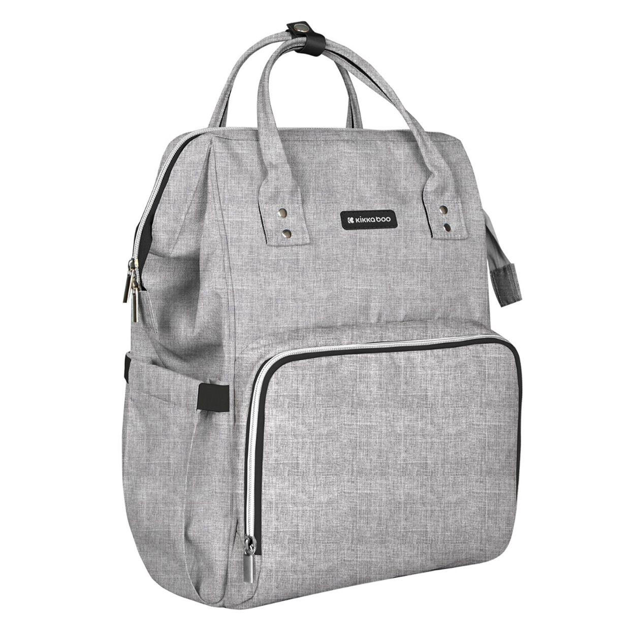 WICKELTASCHE Siena grau Wickelunterlage, Thermo-Flaschenfächer, wasserabweisende Tasche - Grau, Textil (21/42/27cm) - Kikka boo