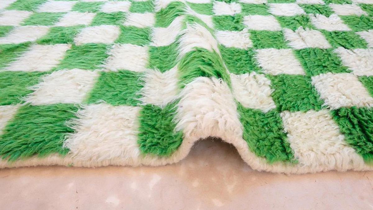 BERBERTEPPICH aus reiner Wolle 161x 241 cm - Grün, Naturmaterialien (161/241cm) - AFK Living